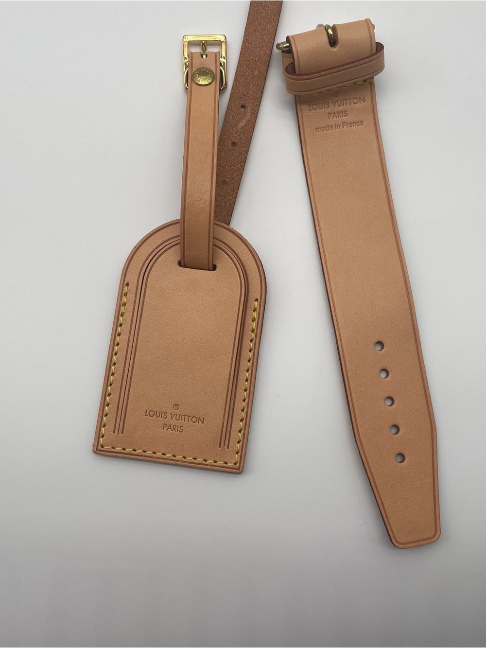 Authentic Louis Vuitton Vachetta Luggage Tag and Band Strap